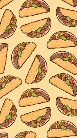 cover Taco seamless pattern mexican food
