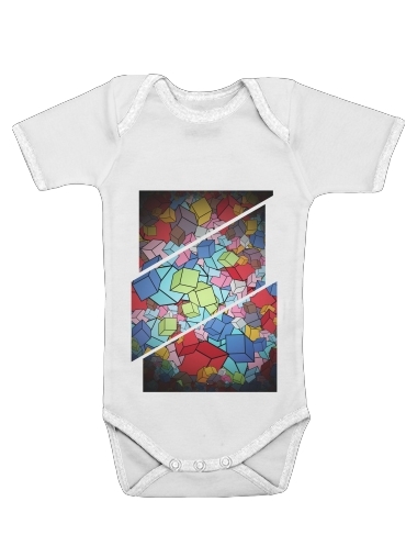  Abstract Cool Cubes for Baby short sleeve onesies