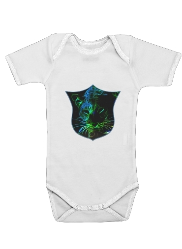  Abstract neon Leopard for Baby short sleeve onesies