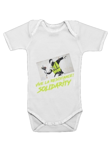  Bansky Yellow Vests for Baby short sleeve onesies