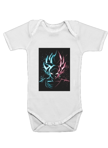  Black Goku Face Art Blue and pink hair for Baby short sleeve onesies