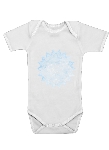  Bohemian Flower Mandala in Blue for Baby short sleeve onesies