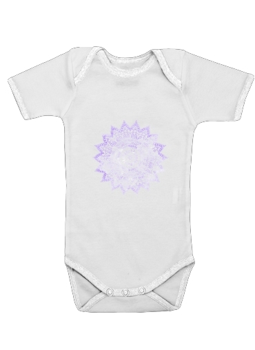 Bohemian Flower Mandala in purple for Baby short sleeve onesies
