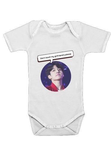  bts jungkook dont touch  girlfriend phone for Baby short sleeve onesies