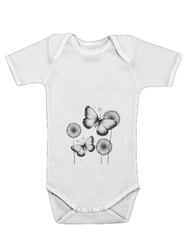  Butterflies Dandelion for Baby short sleeve onesies