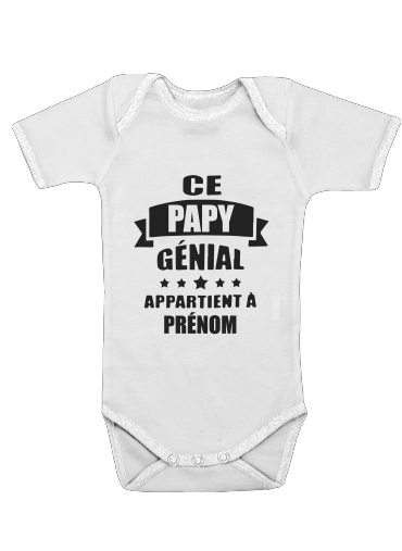  Ce papy genial appartient a prenom for Baby short sleeve onesies