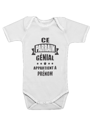 Ce parrain genial appartient a prenom for Baby short sleeve onesies