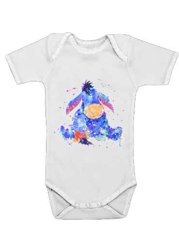  Eyeore Water color style for Baby short sleeve onesies