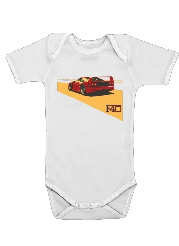  Ferrari F40 Art Fan for Baby short sleeve onesies