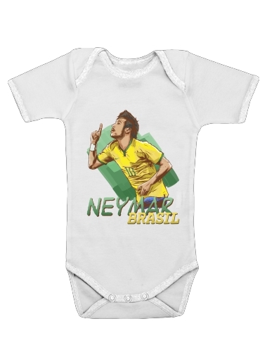  Football Stars: Neymar Jr - Brasil for Baby short sleeve onesies