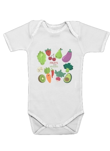  Fruits and veggies for Baby short sleeve onesies