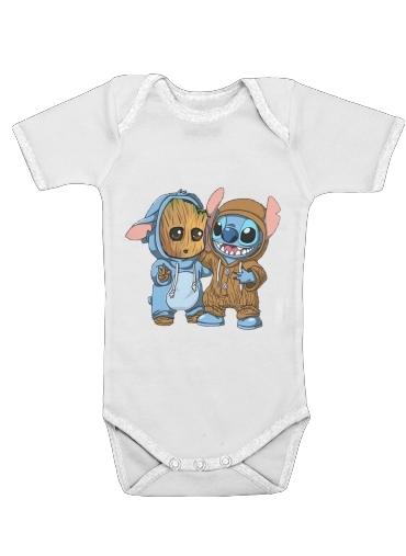  Groot x Stitch for Baby short sleeve onesies
