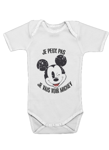  Je peux pas je vais voir mickey for Baby short sleeve onesies