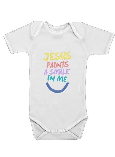  Jesus paints a smile in me Bible for Baby short sleeve onesies