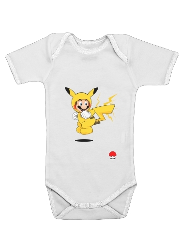  Mario mashup Pikachu Impact-hoo! for Baby short sleeve onesies