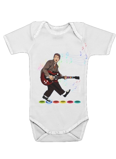  Marty McFly plays Guitar Hero for Baby short sleeve onesies