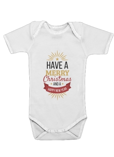  Merry Christmas and happy new year for Baby short sleeve onesies