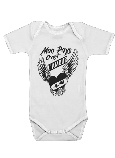  Mon pays cest lamour for Baby short sleeve onesies