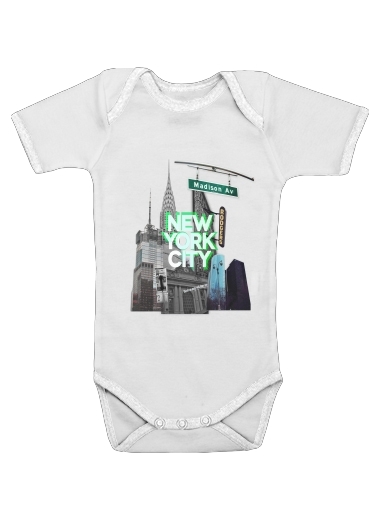  New York City II [green] for Baby short sleeve onesies