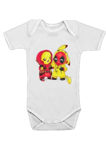 Pikachu x Deadpool for Baby short sleeve onesies