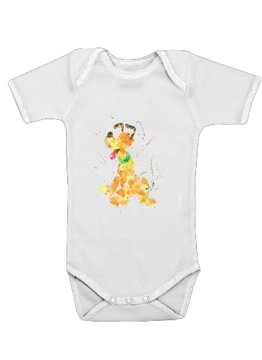  Pluto watercolor art for Baby short sleeve onesies