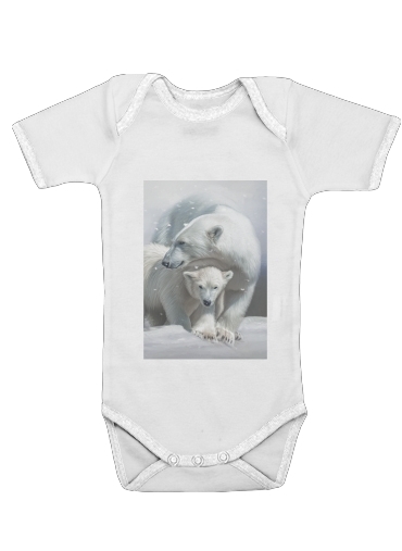  Polar bear family for Baby short sleeve onesies
