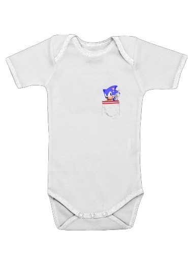  Sonic in the pocket for Baby short sleeve onesies