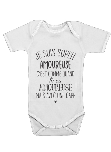  Super amoureuse for Baby short sleeve onesies