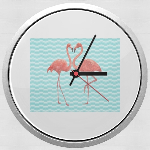  flamingo love for Wall clock