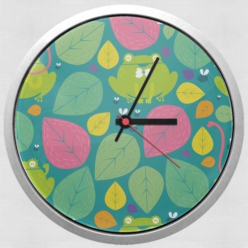  Frogs and leaves for Wall clock