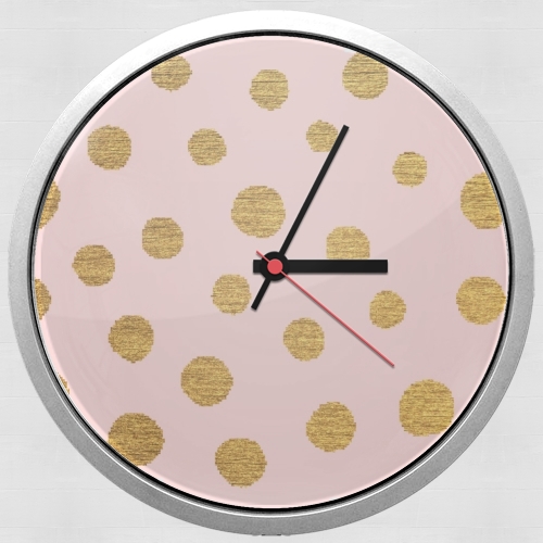  Golden Dots And Pink for Wall clock