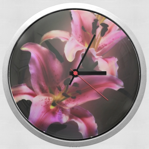  Painting Pink Stargazer Lily for Wall clock
