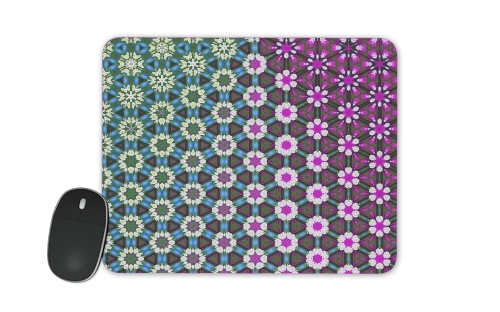 Abstract bright floral geometric pattern teal pink white for Mousepad