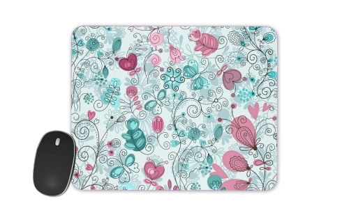  doodle flowers and butterflies for Mousepad
