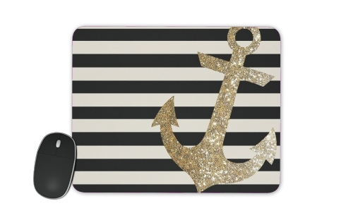  gold glitter anchor in black for Mousepad