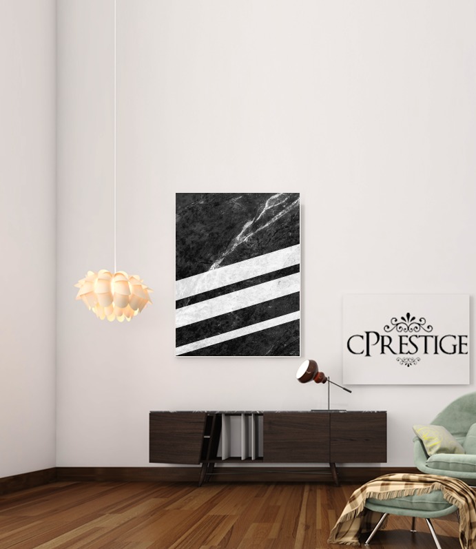  Black Striped Marble for Art Print Adhesive 30*40 cm