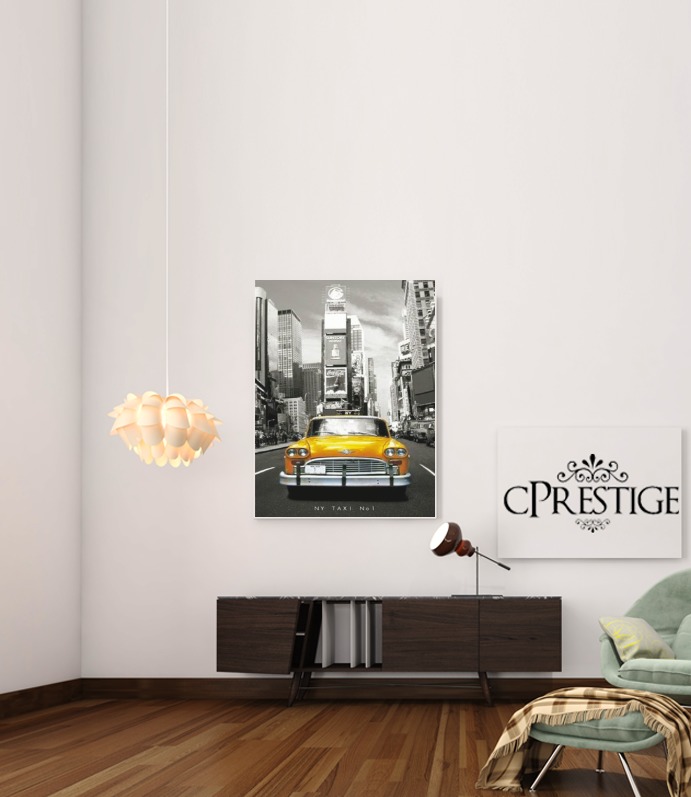  Yellow taxi City of New York City for Art Print Adhesive 30*40 cm
