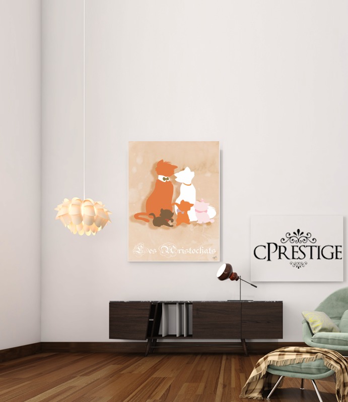  Les aristochats minimalist art for Art Print Adhesive 30*40 cm