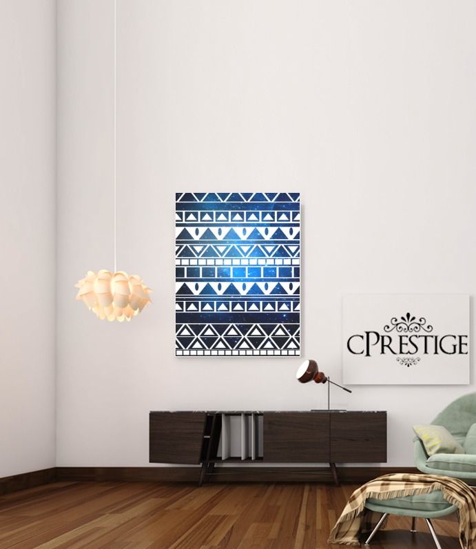  Tribal Aztec Pattern Blue for Art Print Adhesive 30*40 cm