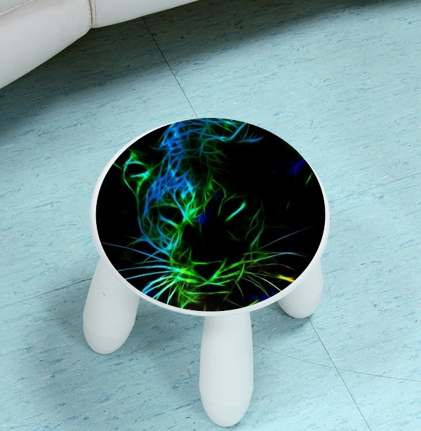  Abstract neon Leopard for Stool Children
