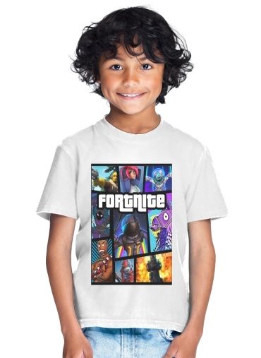  Fortnite - Battle Royale Art Feat GTA for Kids T-Shirt