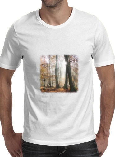  Sun rays in a mystic misty forest for Men T-Shirt