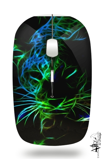  Abstract neon Leopard for Wireless optical mouse with usb receiver