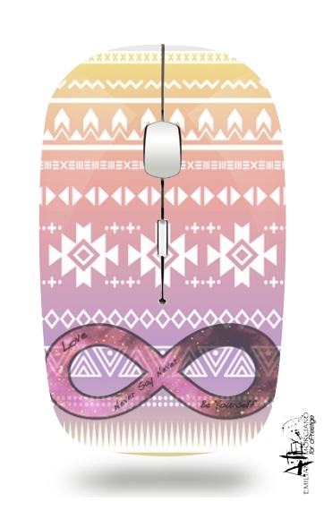  Pink Aztec Infinity for Wireless optical mouse with usb receiver