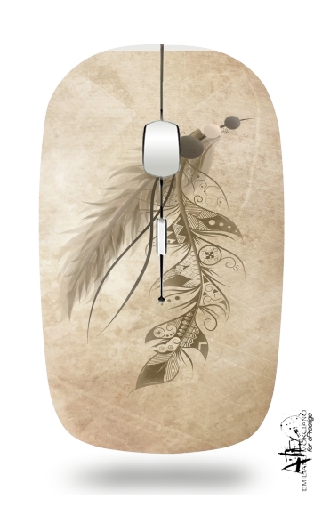  Boho Feather for Wireless optical mouse with usb receiver