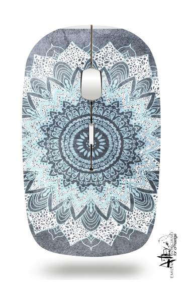  Bohochic Mandala in Blue for Wireless optical mouse with usb receiver