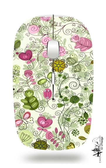  doodle flowers for Wireless optical mouse with usb receiver