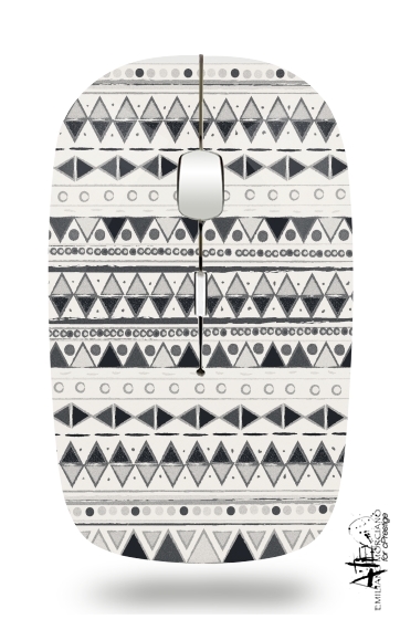  Ethnic Candy Tribal in Black and White for Wireless optical mouse with usb receiver