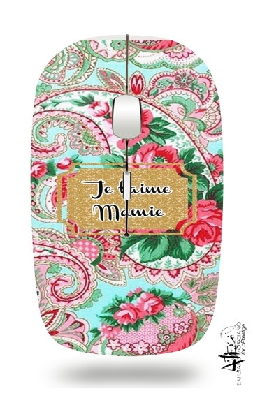  Floral Old Tissue - Je t'aime Mamie for Wireless optical mouse with usb receiver