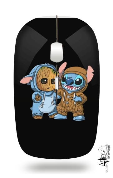  Groot x Stitch for Wireless optical mouse with usb receiver